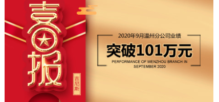 捷报！2020年9月 分公司业绩破百万，破吉尼斯！