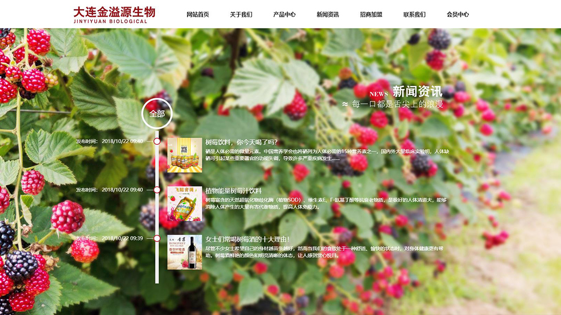食品制造网站案例